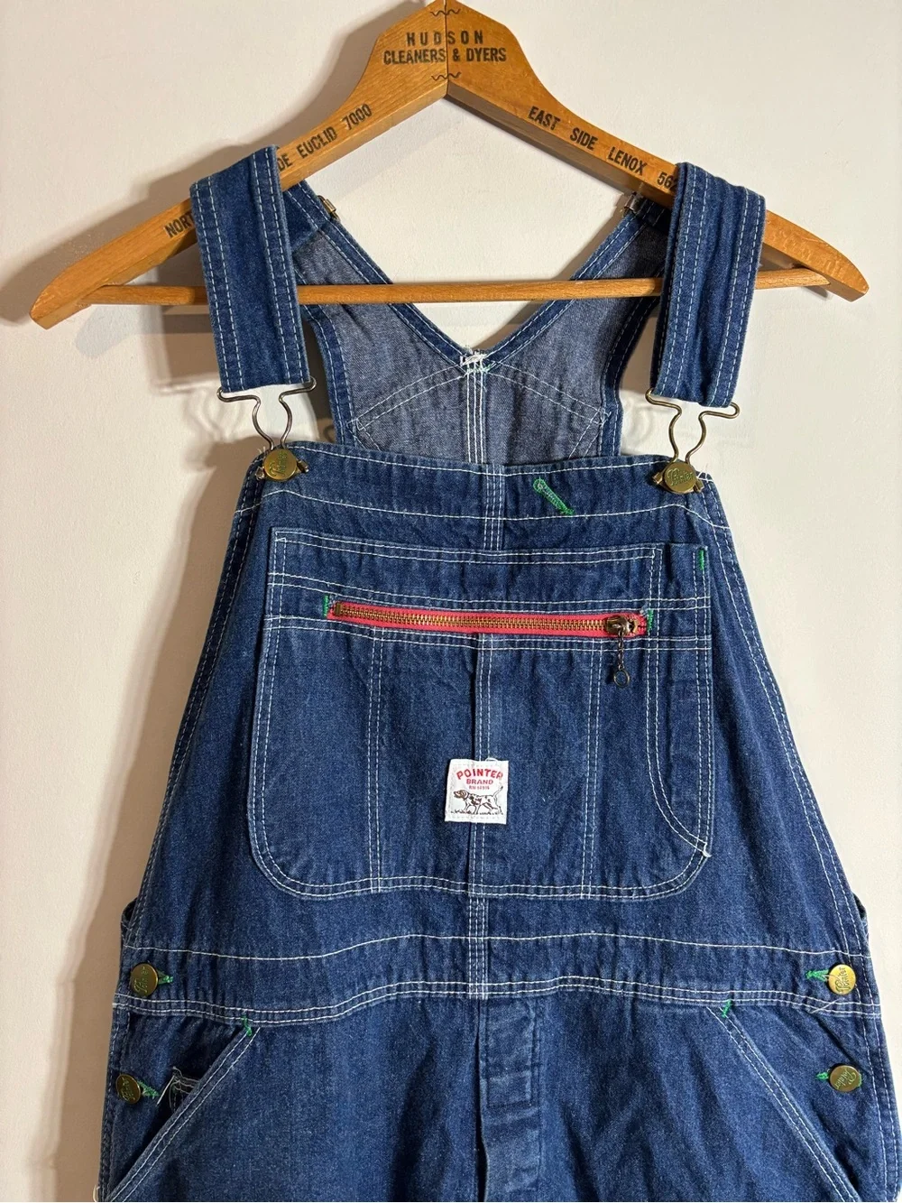 Vintage Pointer Denim Bib Overalls Workwear Made in USA 36x30